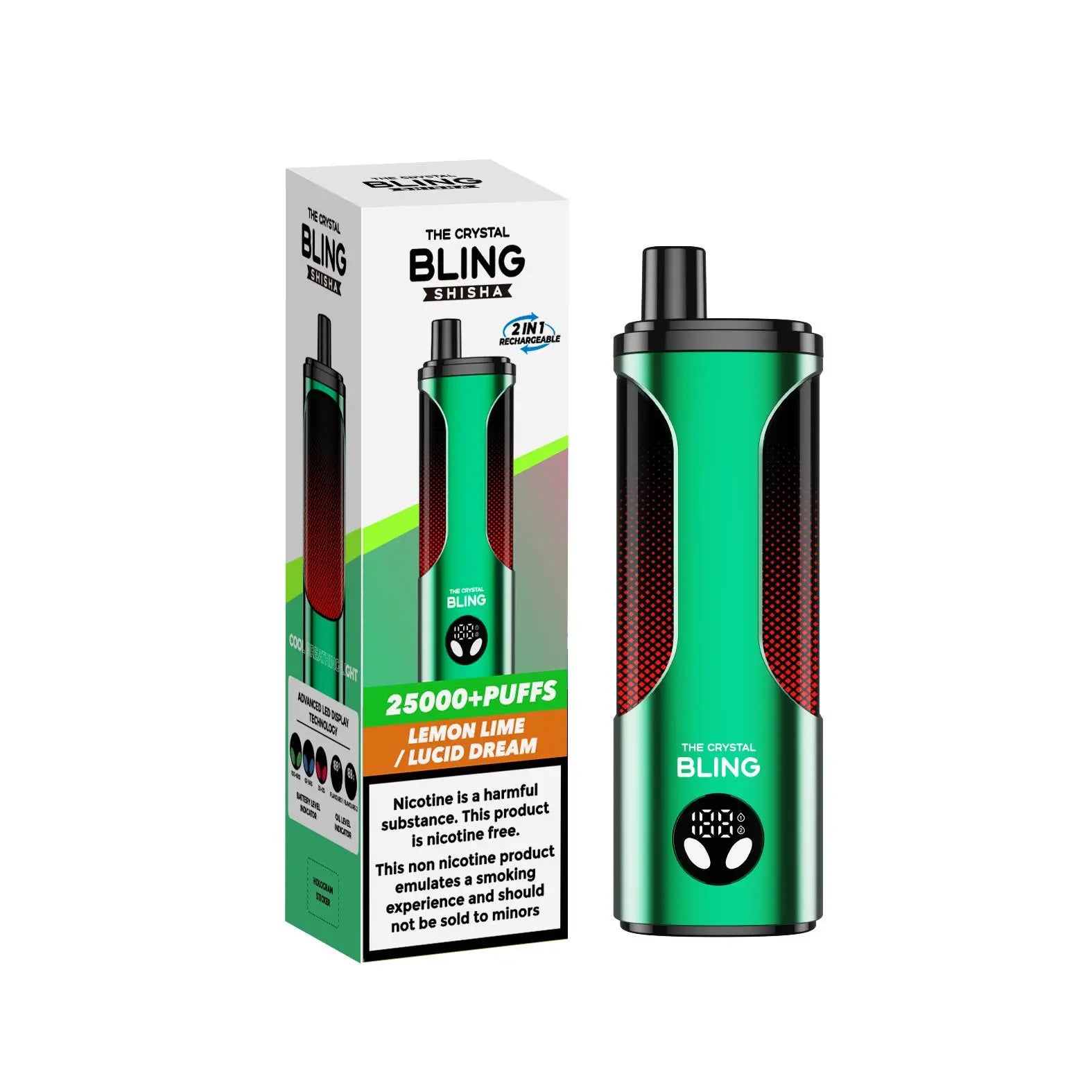 The Crystal Bling Shisha 25000 Disposable Vape Box of 5 - Vape wholesale supplies